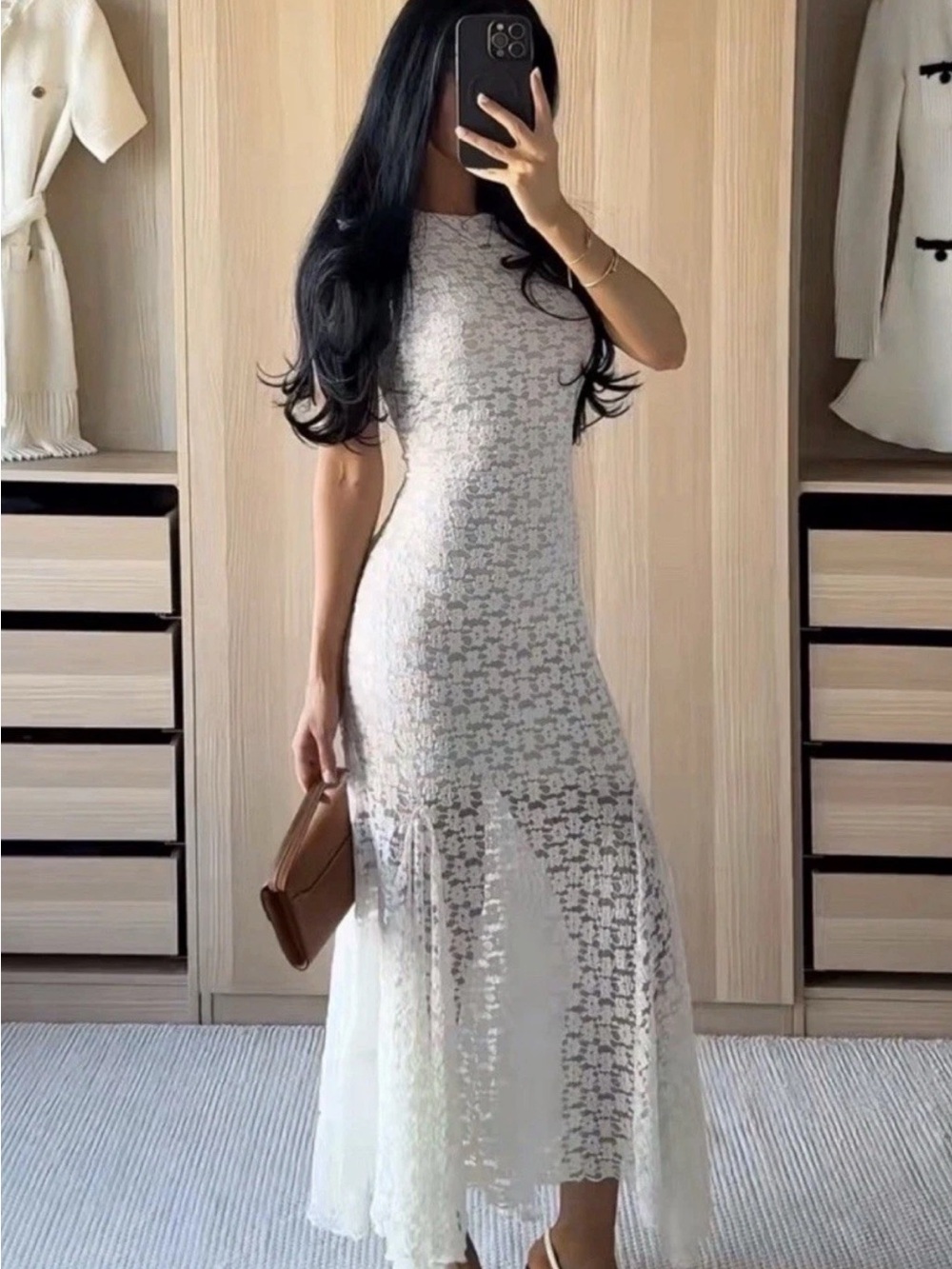 Zara White Lace Maxi Dress - Picture 1 of 7